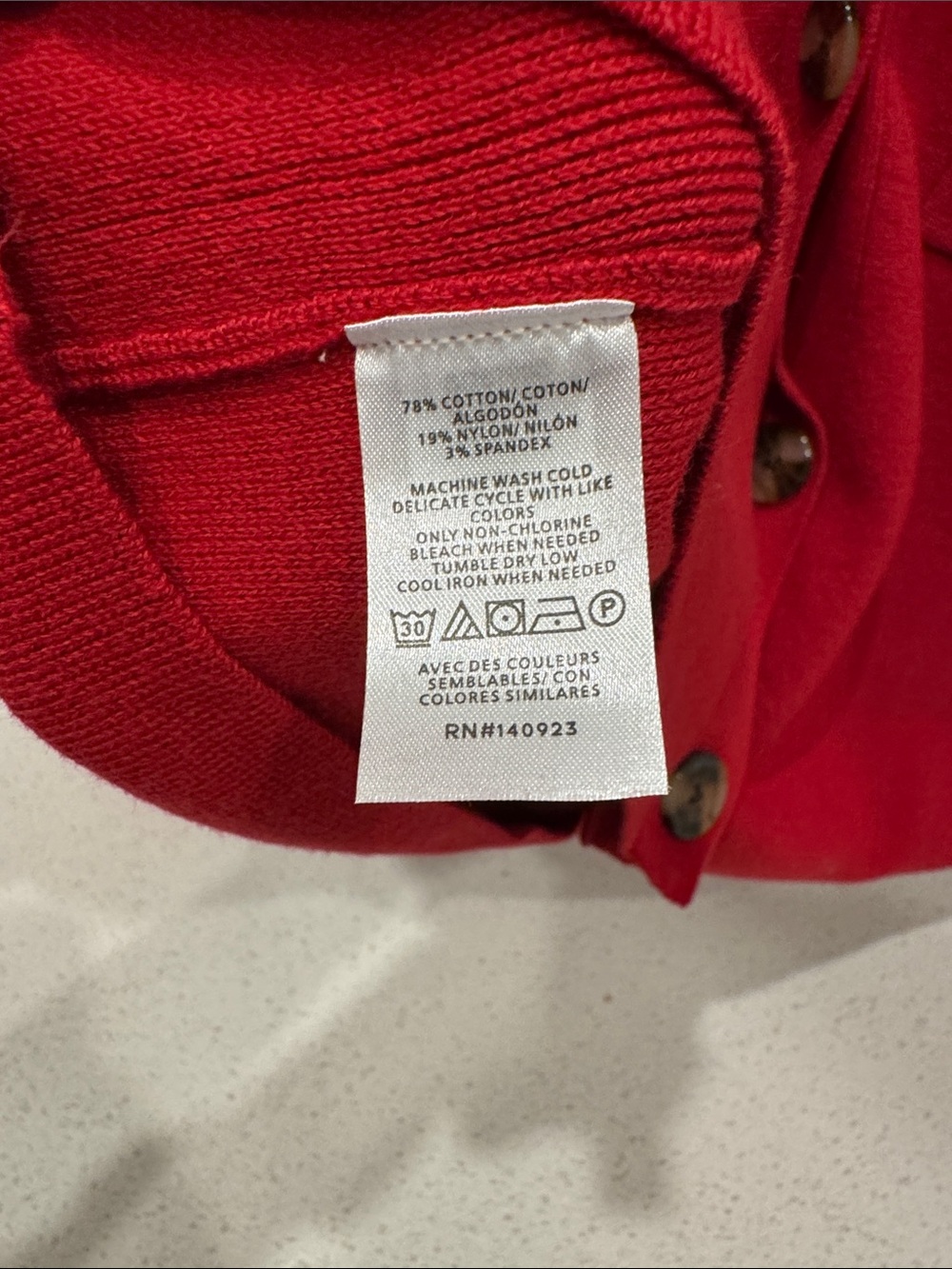 LOFT Red Button-Front sweater - Picture 3 of 3